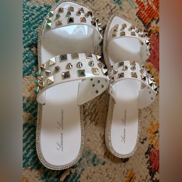 Lauren Lorraine White Studded Sandals in “Studley” - Picture 4 of 4